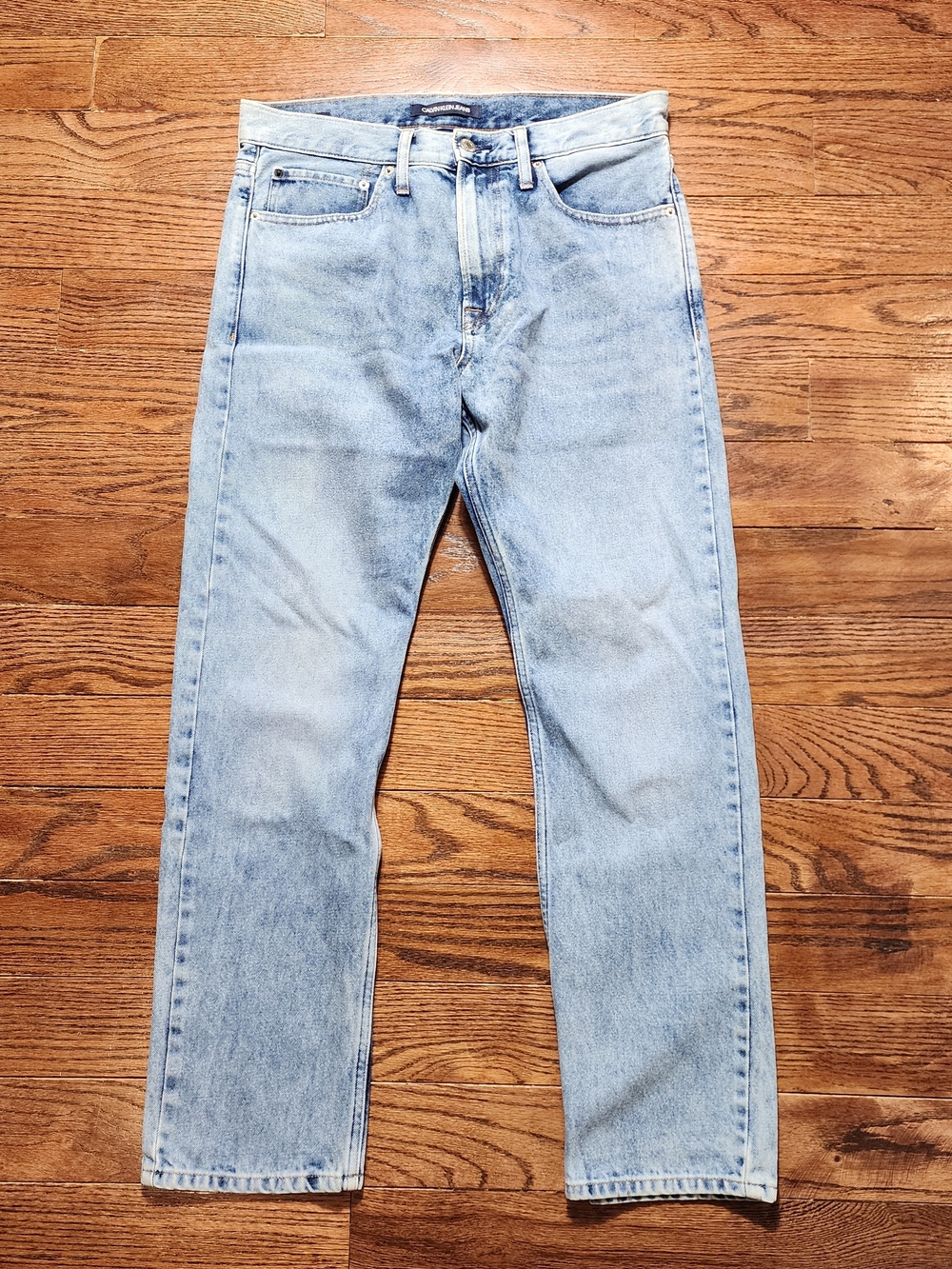 Calvin Klein Jeans CKJ 035 Men Straight Leg 32x30 Light Wash Denim Y2K Minimalis